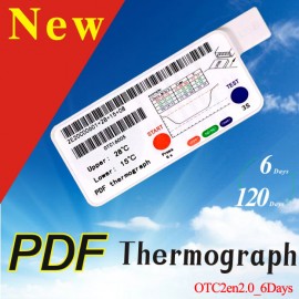New one time PDF thermograph,6Day temperature Logger,temperature alert,waterproof,Apply for Cold Chain Recorder,Seafood,Blood,Vaccine