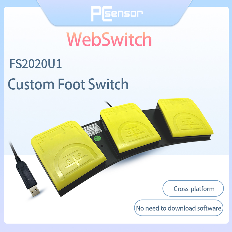 Web Switch USB Foot Pedal Three Action HID Cross-platform Key