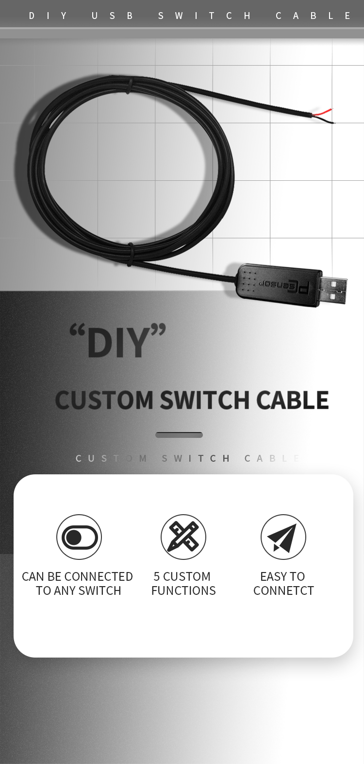 Frost Teenager kultur USB Switch Cable Programmable Custom Keystroke for Keyboard Footswitch DIY  Solution for USB Keypress Simulator
